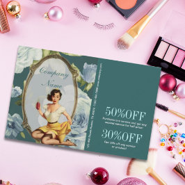 Flyer Chica Pin Up Cosmetóloga Maquilladora de pelo