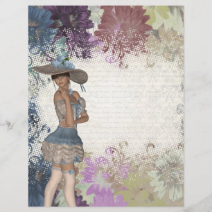 Flyer Chica romántica rosa inglés