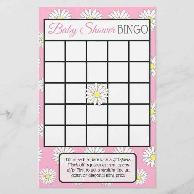 Flyer Chica rosa Daisy Juegos temáticos de duchas para b (Frente)