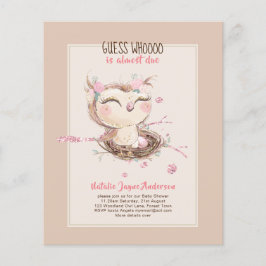 Flyer Chicas de Baby Shower de OWL o invitación para niñ