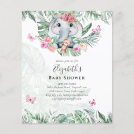 Flyer Chicas de elefantes bebés adorables invitan a Baby