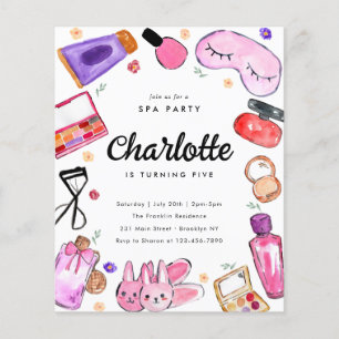 Flyer Chicas de maquillaje barato pijama fiesta de cumpl