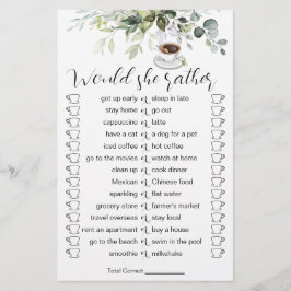 Flyer Chimenea temática de café Ducha de novia Ducha de