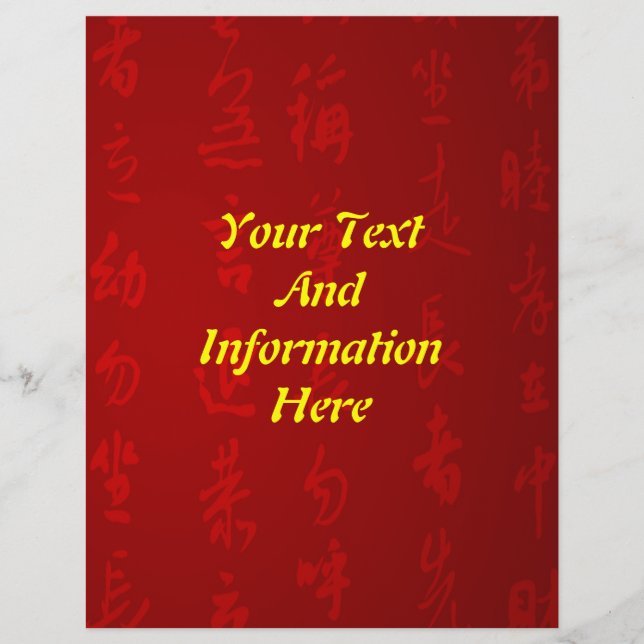 Flyer ChineseCalligraphyPoster-Respect-CodeOfContact,... (Frente)