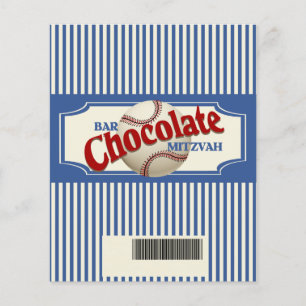 Flyer Chocolate Bar Mitzvah Béisbol Wraper