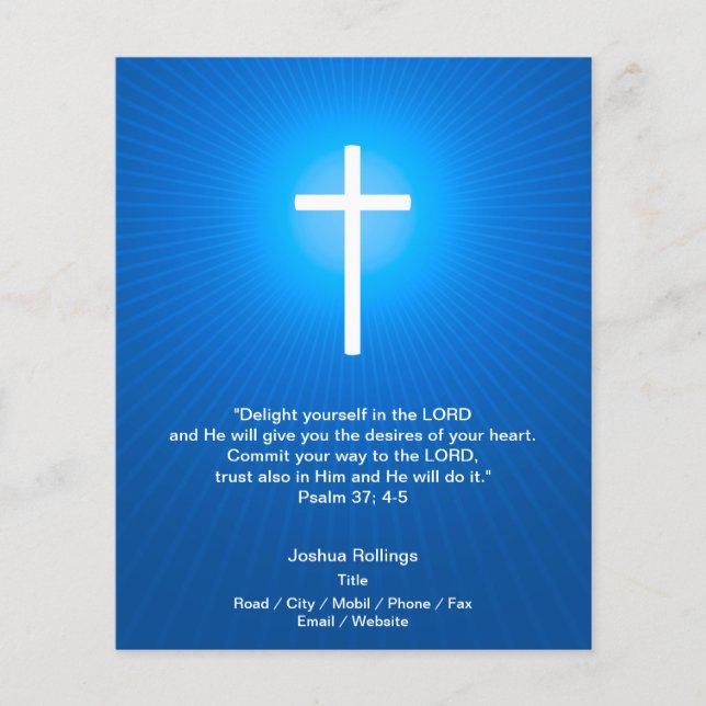 Flyer Christian Cross on dark blue background (Frente)