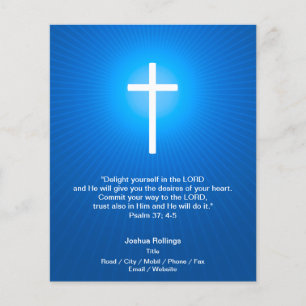 Flyer Christian Cross on dark blue background