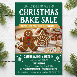 Flyer Christmas Bake Sale Festive Holiday Green Business