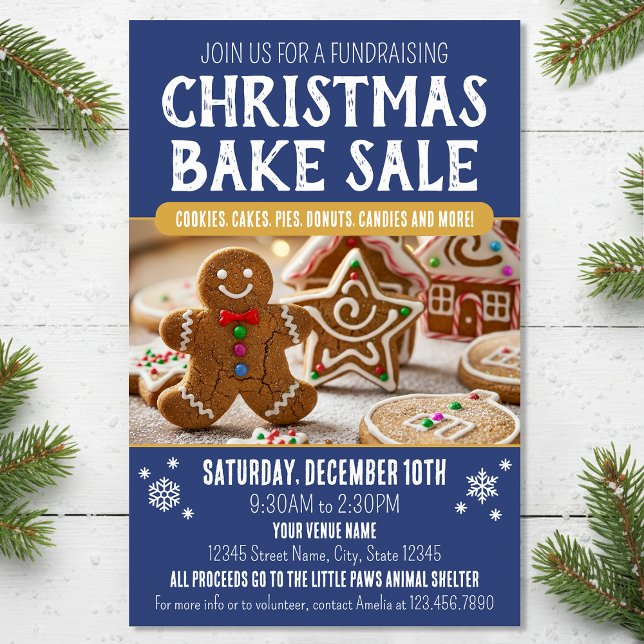 Flyer Christmas Bake Sale Festive Holiday Navy Business (Subido por el creador)