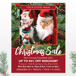 Flyer Christmas Holiday Sale Photo Deep Red Business