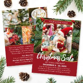 Flyer Christmas Sale Shopping Festive Deep Red Business