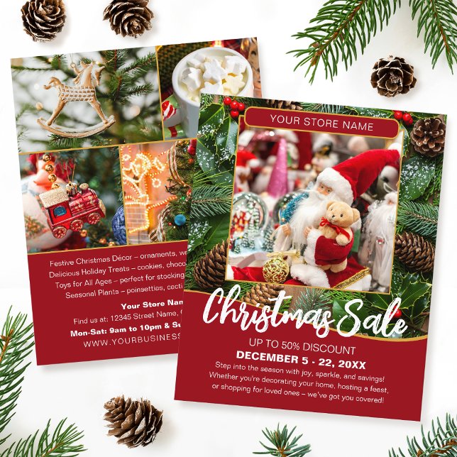 Flyer Christmas Sale Shopping Festive Deep Red Business (Subido por el creador)