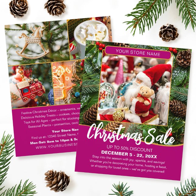 Flyer Christmas Sale Shopping Festive Pink Business (Subido por el creador)