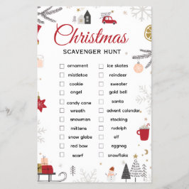 Flyer Christmas Scavenger Hunt Checklist Art