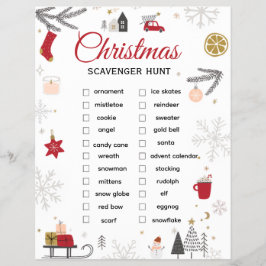 Flyer Christmas Scavenger Hunt Checklist Art