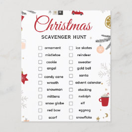 Flyer Christmas Scavenger Hunt Checklist Art