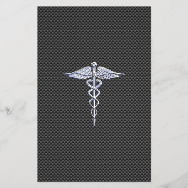 Flyer Chrome como Caduceus Símbolo médico Fibra de carbo (Frente)