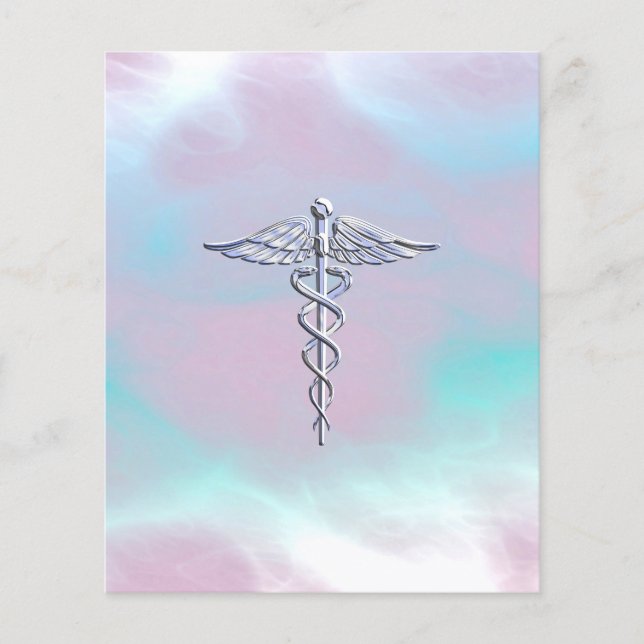 Flyer Chrome como Caduceus Símbolo médico Madre Perla (Frente)