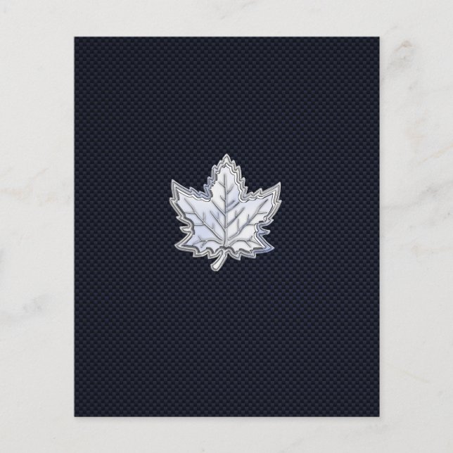 Flyer Chrome Like Maple Leaf on Carbon Fiber Print (Frente)
