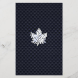 Flyer Chrome Like Maple Leaf on Carbon Fiber Print