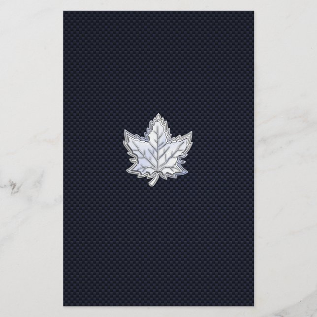 Flyer Chrome Like Maple Leaf on Carbon Fiber Print (Frente)