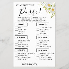 Flyer Chrysanthem ¿Qué hay en tu bolso tarjeta de juego 