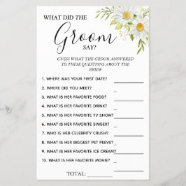 Flyer Chrysanthemu Qué novio dice juego de ducha de novi