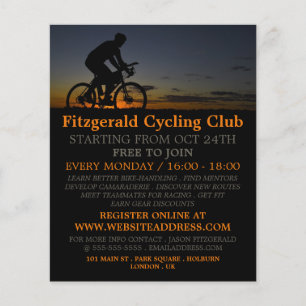 Flyer Ciclista de noche, viajante publicitario de club c