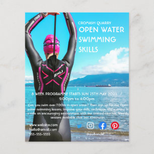 Flyer ciclo de triatlón de natación en agua abierta flot