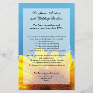 Flyer Cielo azul veraniego con girasol amarillo