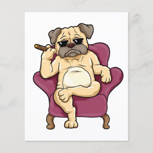 Flyer Cigar para fumar puré | Perro Pug de Guay (Frente)