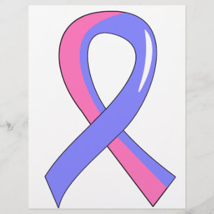 Flyer Cinta rosa azul para el cáncer de mama masculino 3