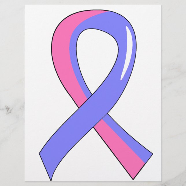 Flyer Cinta rosa azul para el cáncer de mama masculino 3 (Frente)