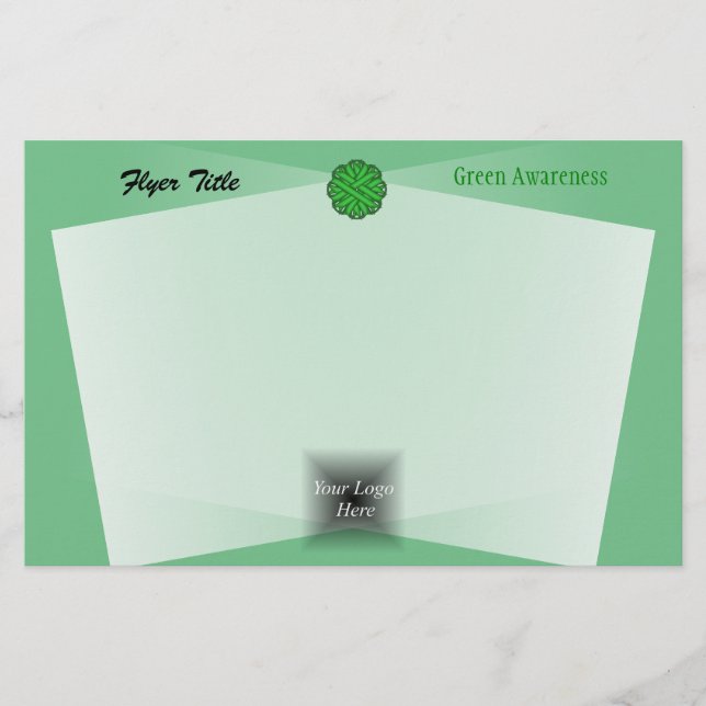 Flyer Cinta verde de flores por Kenneth Yoncich (Frente)
