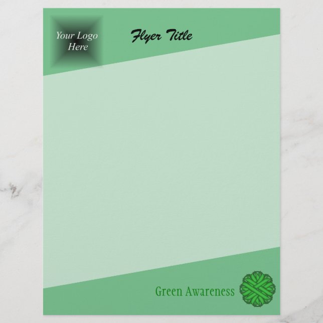 Flyer Cinta verde de flores por Kenneth Yoncich (Frente)