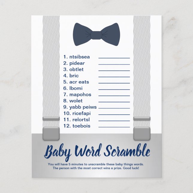 Flyer Círculo de palabras del bebé, juego de Baby Shower (Frente)