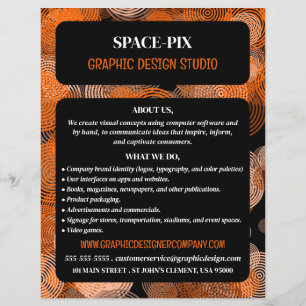 Flyer Círculos gráficos naranjas, anuncio de diseñador g