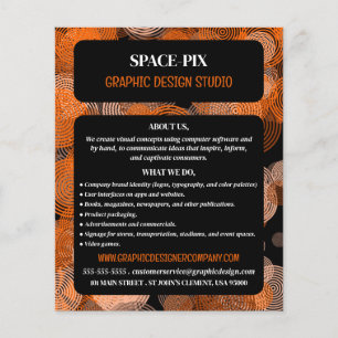 Flyer Círculos gráficos naranjas, anuncio de diseñador g