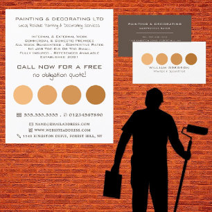 Flyer Círculos naranjas Ombre, pintador y decorador