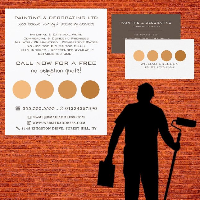 Flyer Círculos naranjas Ombre, pintador y decorador (Subido por el creador)