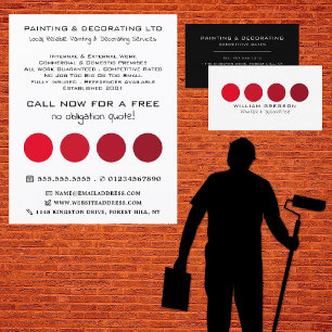 Flyer Círculos Ombre Rojos, Pintor & Decorador