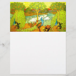 Flyer Cisnes y pavos reales Art Nouveau
