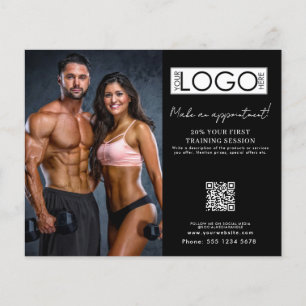 Flyer Cita de Fitness Entrenador Personal Logo de Negoci