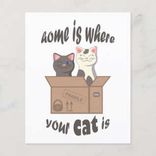 Flyer Cita divertida Home es donde está tu gato