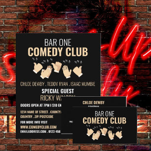 Flyer Clapping Hands, Comedian, Comedy Club Advertising