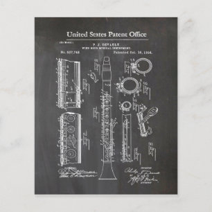 Flyer Clarinet con acentos musicales