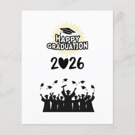 Flyer Clase de 2026 Feliz Graduación - Minimalista 