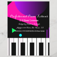 Clase de piano instructor de teclado neón tutor