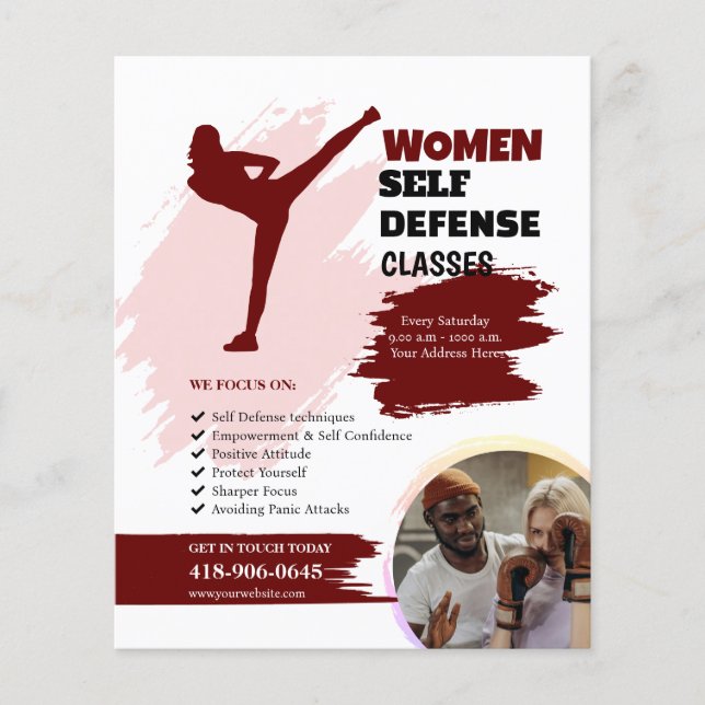 Flyer Clases de Autodefensa de Mujeres (Frente)