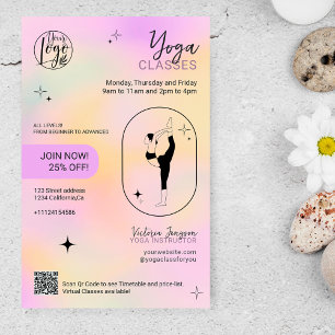 Flyer Clases de estudio de instructora de Yoga con estre